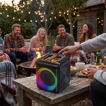 Bluetooth Karaoke Machine with Portable Speaker and Wireless Microphones