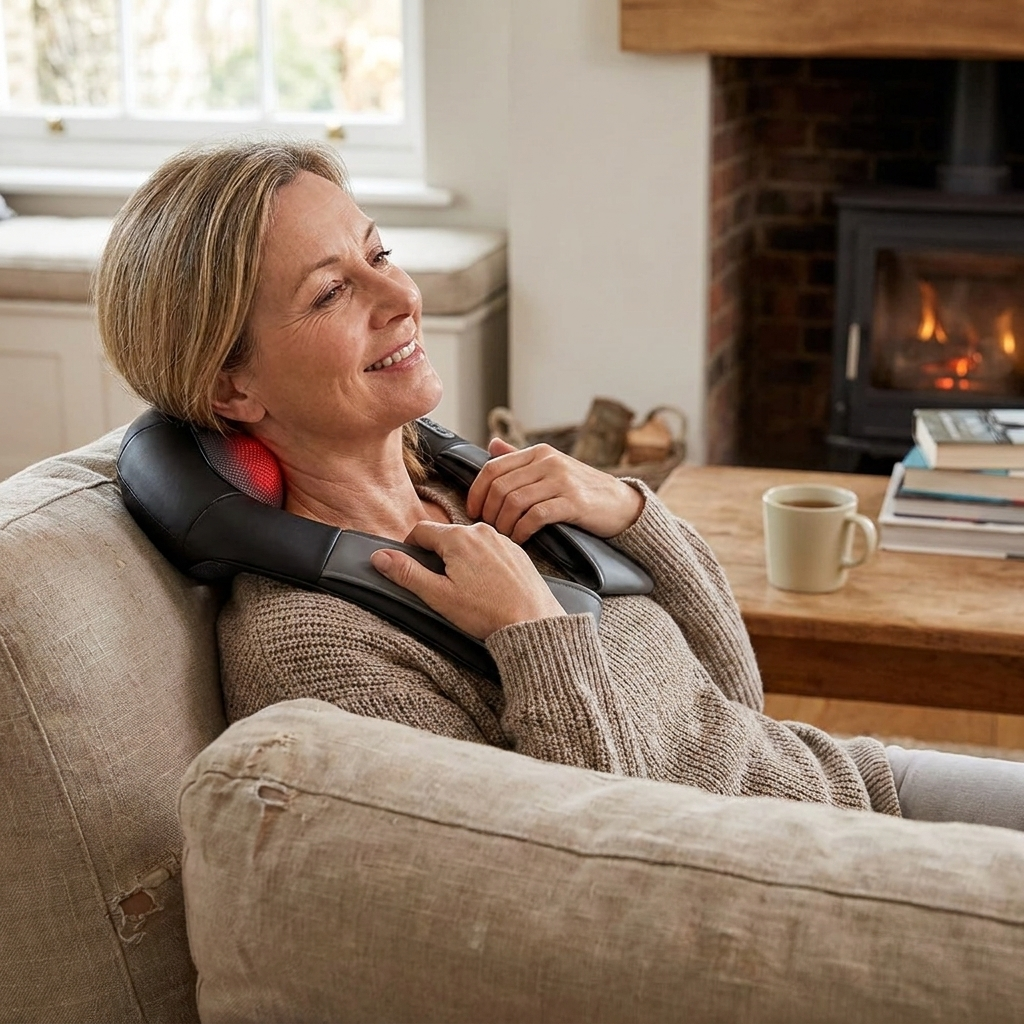 Electric Shiatsu Neck Massager for Home and Car Use