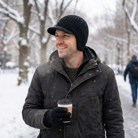Cozy Winter Knit Beanie with Visor and Ear Flaps