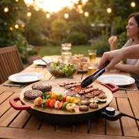 Cast Iron Grill Pan Smokeless Indoor Griddle