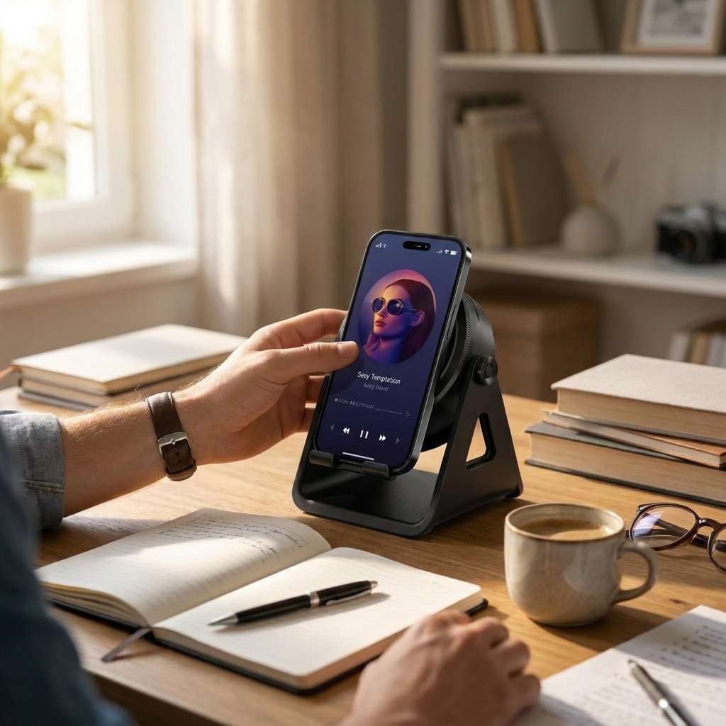 Bluetooth Speaker with Induction Phone Stand Wireless Charger