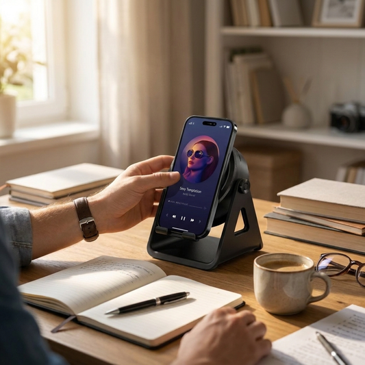 Bluetooth Speaker with Induction Phone Stand Wireless Charger