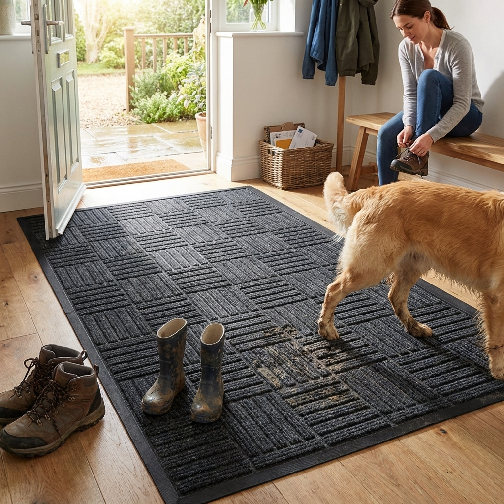 Entryway Door Mat Dirt-Trapping Floor Rug