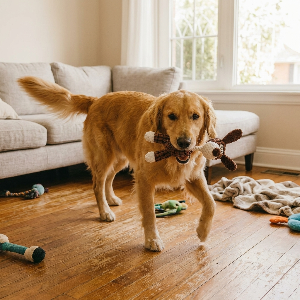 Durable Rope Dog Toy with Chewable Animal Design and Squeaker