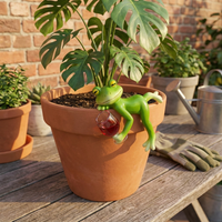 Frog Garden Decor Plant Pot Ornament