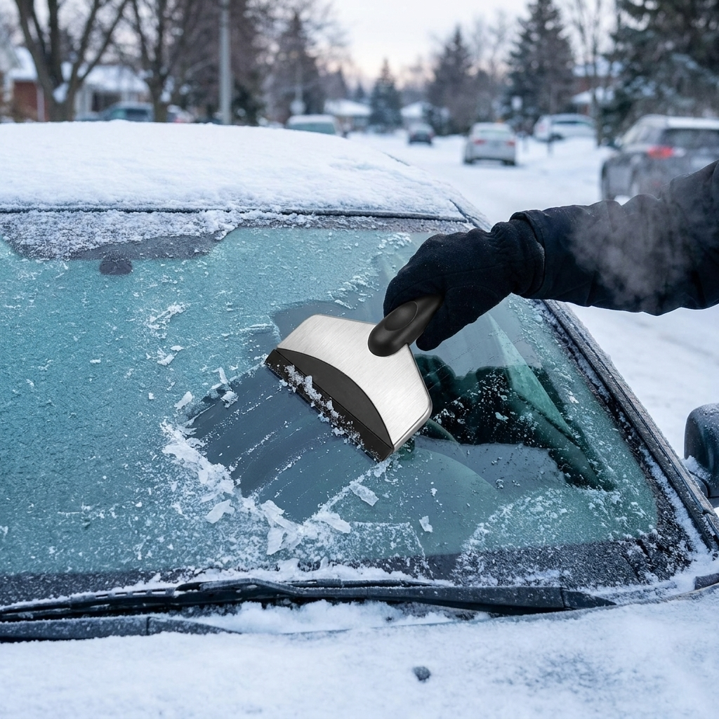 All-in-One Car Window Ice Scraper & Defroster Tool