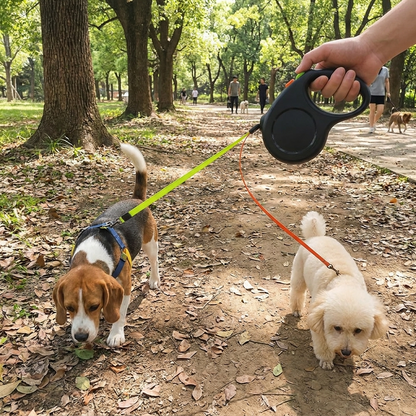 Dual-Handle Retractable Dog Leash