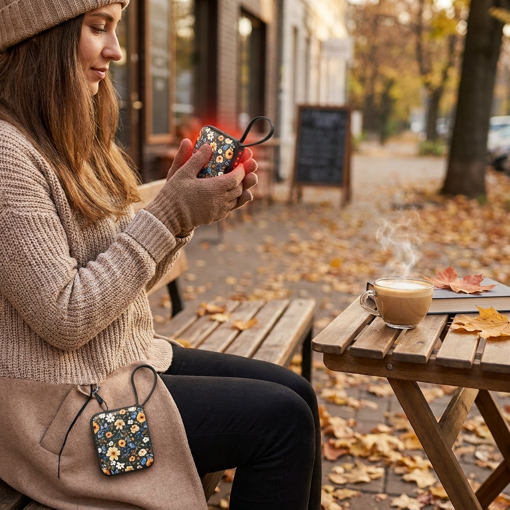 Floral Electric Hand Warmer Rechargeable Pocket Heater