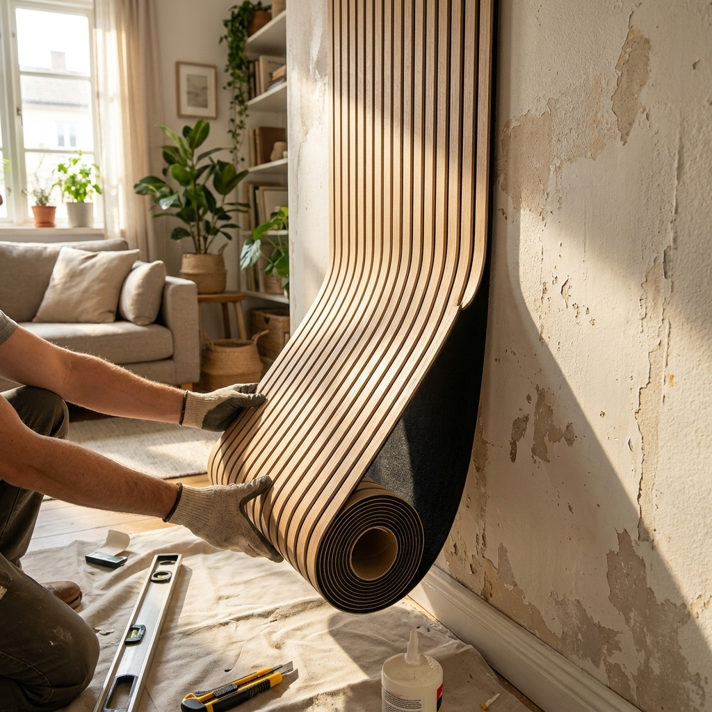 3D Wood-Effect Self-Adhesive PVC Wall Panels