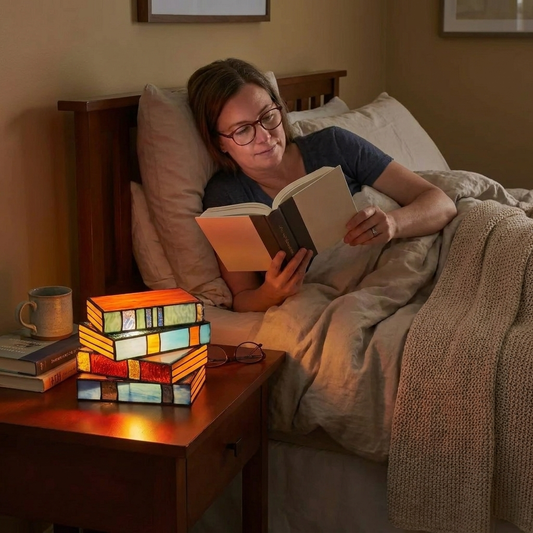 Stained Glass Book Lamp