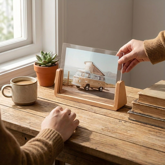 U-Shaped Acrylic Wood Photo Frame