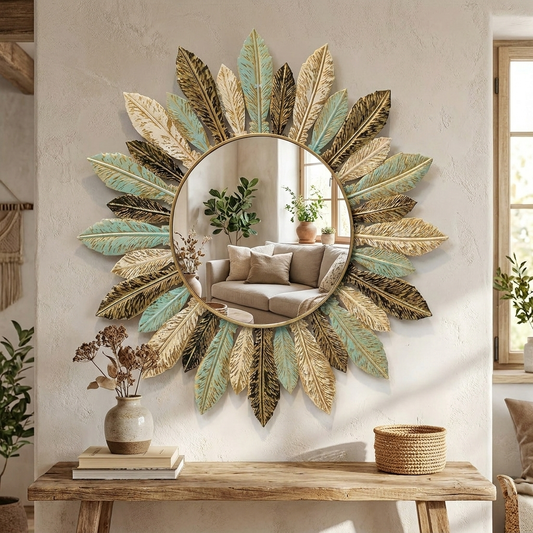 Bohemian Sunburst Metal Wall Mirror