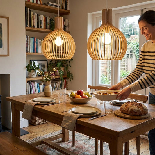 Artisanal Wooden Pendant Light