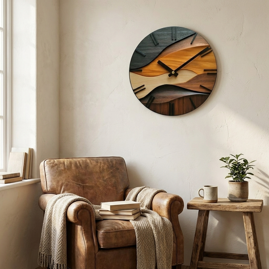 Artistic Round Glass Wall Clock