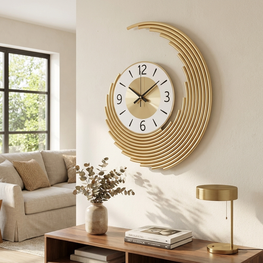 Sleek Modern 3D Metal Wall Clock