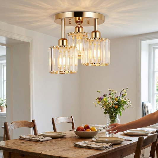 Luxurious Modern Gold Crystal Ceiling Light