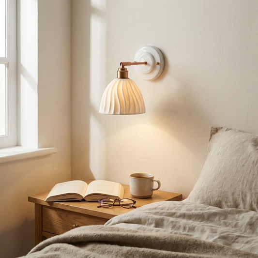 Nordic Cream Ceramic Wall Lamp