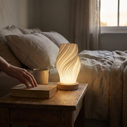 Sleek LED Swirl Table Lamp