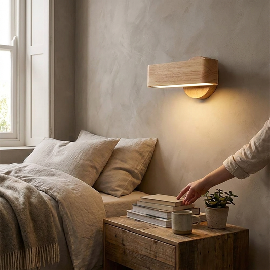 Rotating Wall Lamp Japanese Solid Wood