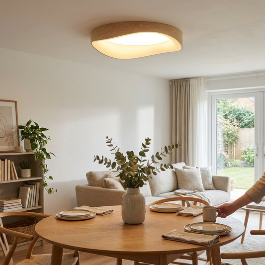 Nordic-Style Wood Grain Ceiling Light