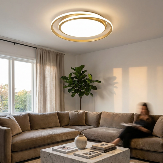 Sleek LED Circular Ceiling Light Gold