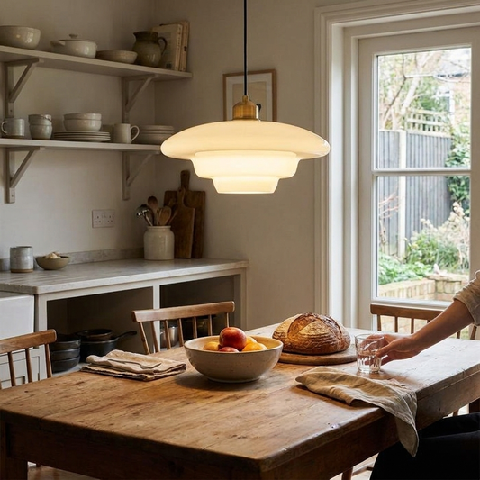 White Glass Pendant Light