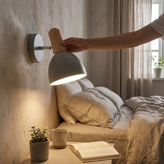 Nordic Wooden Wall Lamp Adjustable