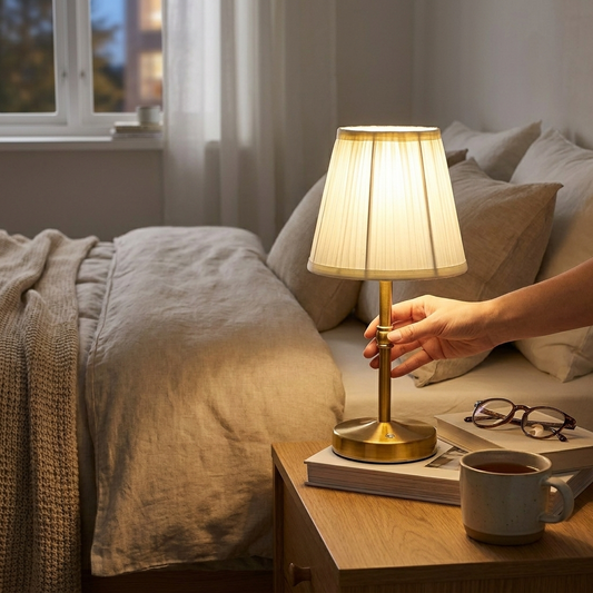 Cordless Antique Brass Table Lamp