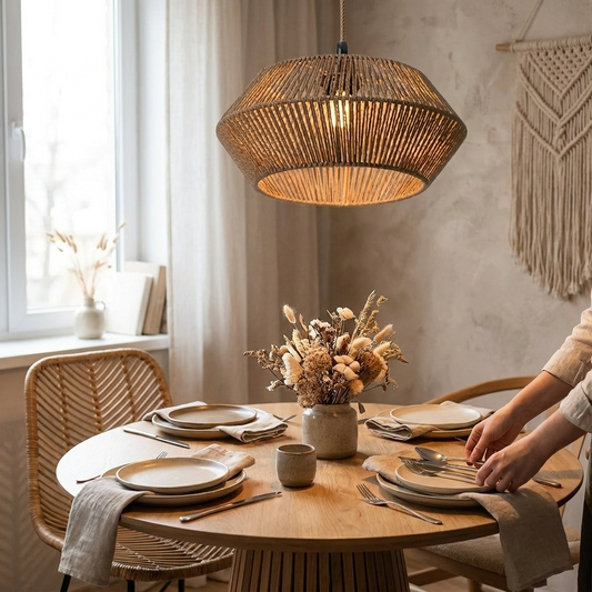 Handwoven Paper Rope Pendant Light Shade