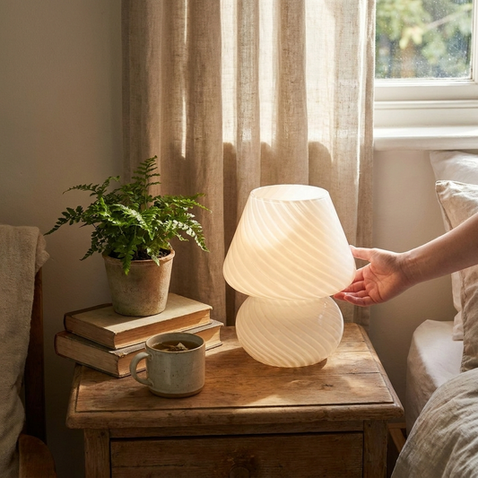 Murano-Style Glass Mushroom Lamp