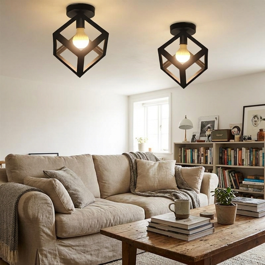 Geometric Cube Ceiling Light