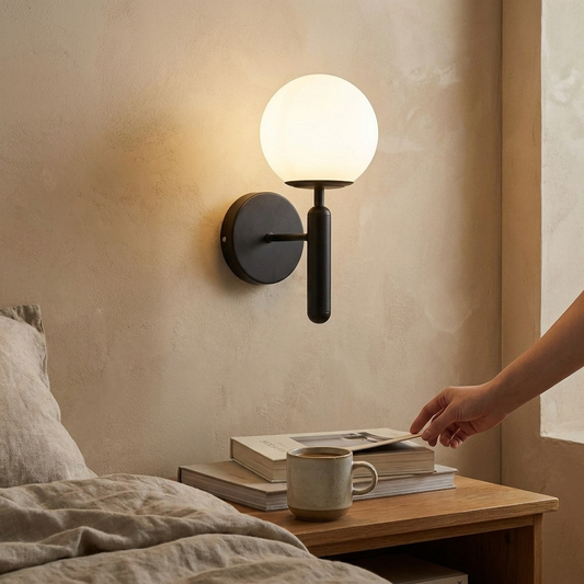 Contemporary Glass Globe Wall Sconce