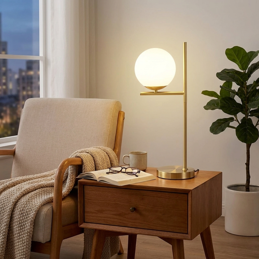 Luxurious Modern Golden Table Lamp Globe