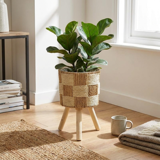 Bohemian Bamboo Woven Flower Stand
