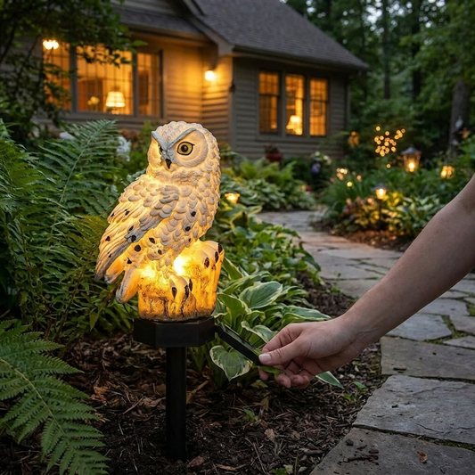 Solar Owl Garden Light