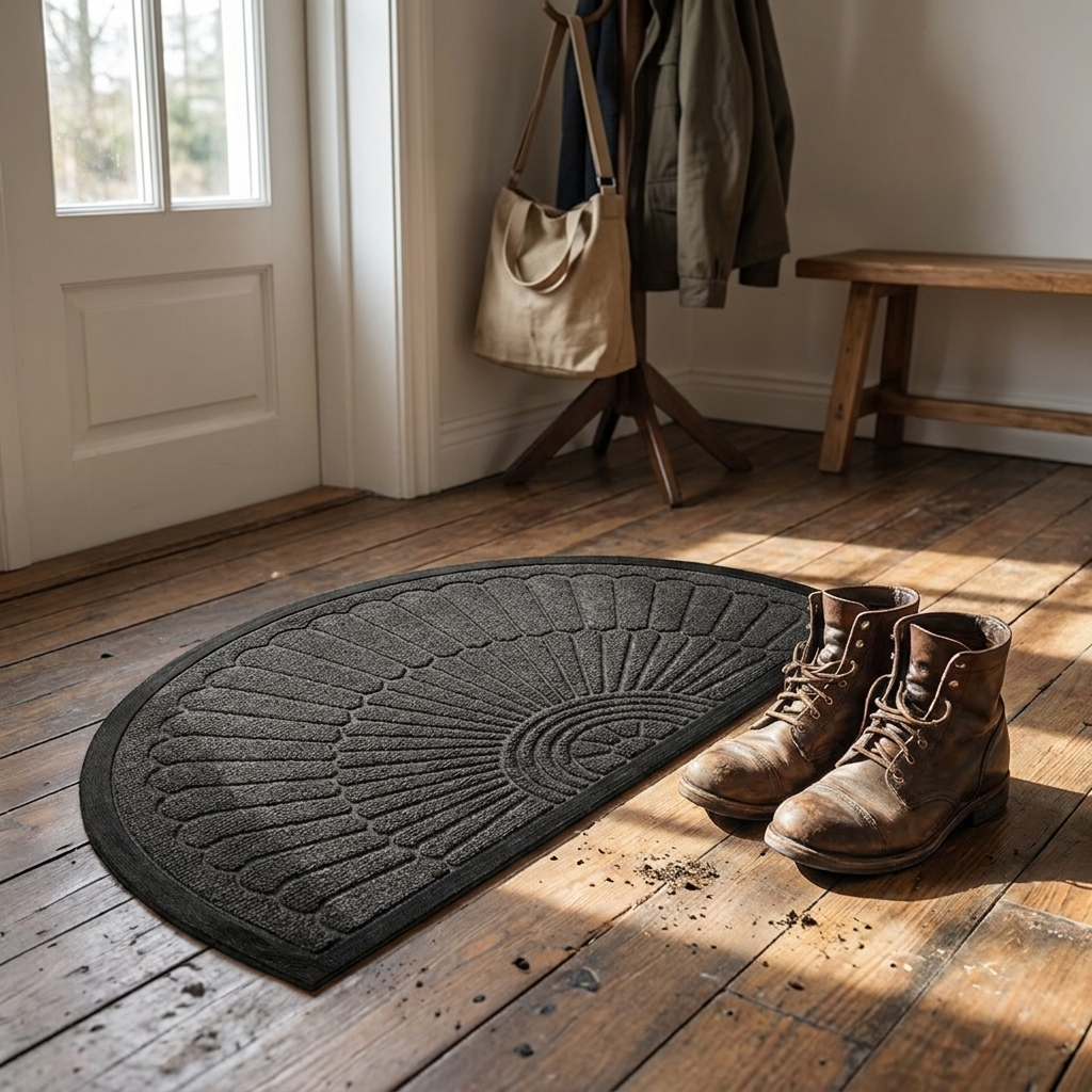 Non-Slip Rubber Semi-Circular Door Mat