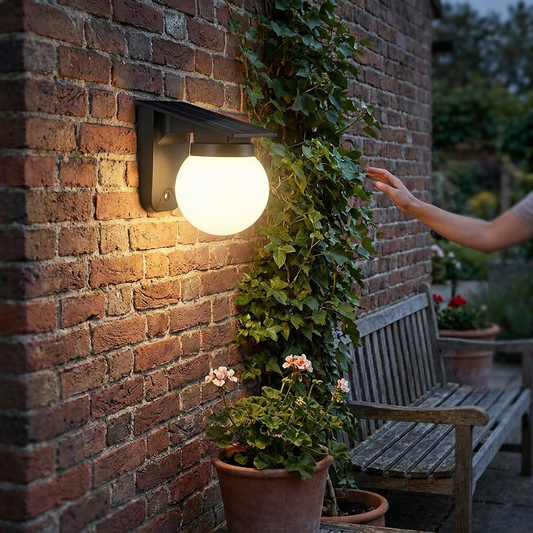 Solar Globe LED Wall Light