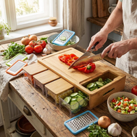 Bamboo Cutting Board Prep Station