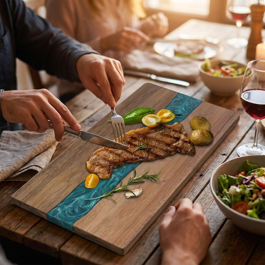 Resin River Acacia Wood Cutting Board