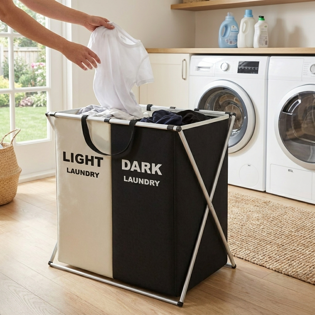 TriSort 3-Section Laundry Hamper