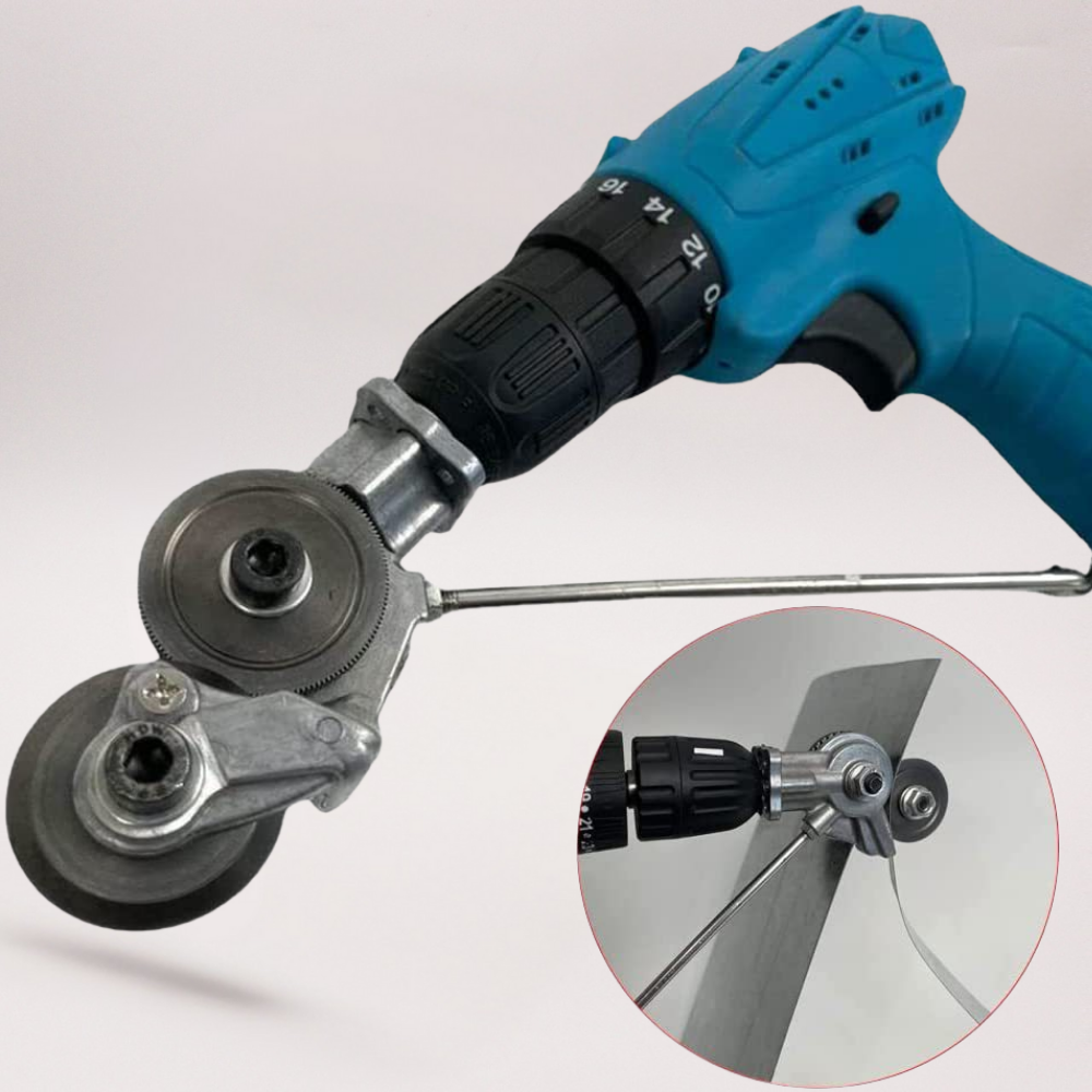 Double-Head Sheet Nibbler Drill Attachment for Metal Cutting