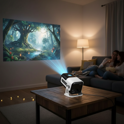 HD Portable Mini Projector with WiFi & Bluetooth – Compact, Wireless Entertainment