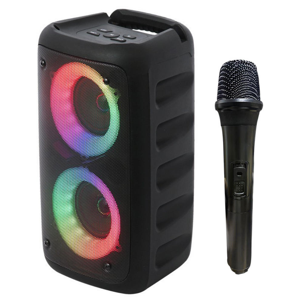 All-in-One Portable Wireless Karaoke System with Built-in Speaker and Microphones