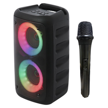 All-in-One Portable Wireless Karaoke System with Built-in Speaker and Microphones