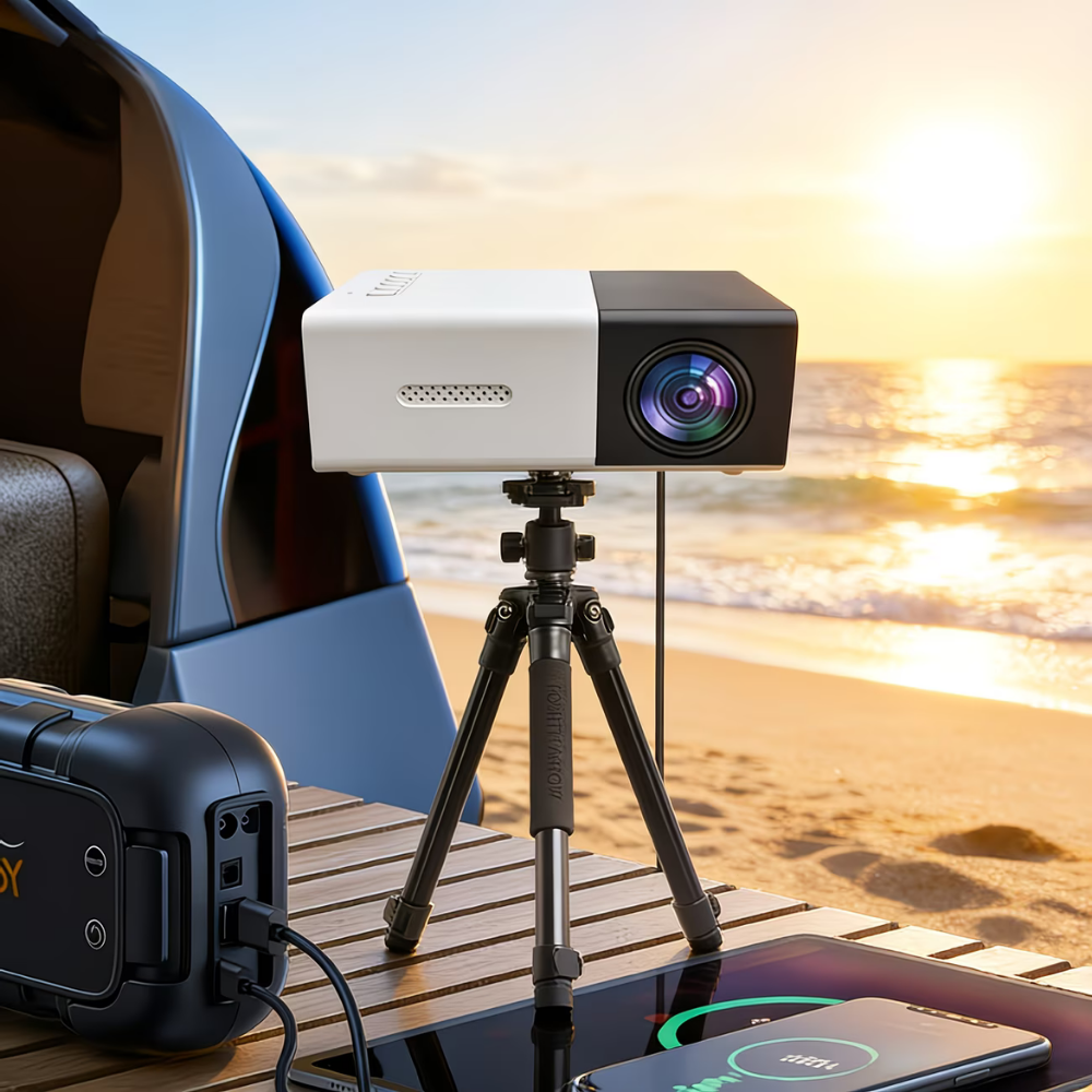 1080P Portable Mini Projector – Compact, Home Theater Quality