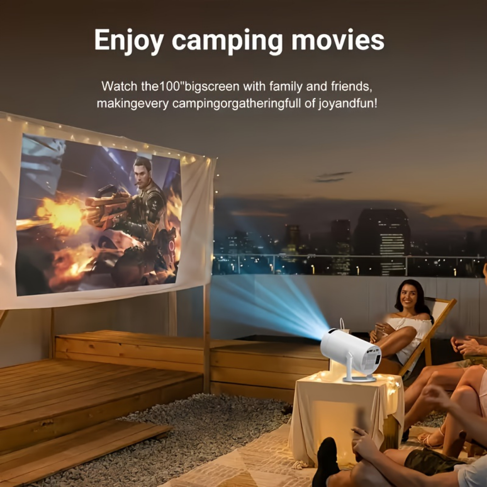 Compact 1080P Portable Projector — Wireless Streaming, 180° Rotation