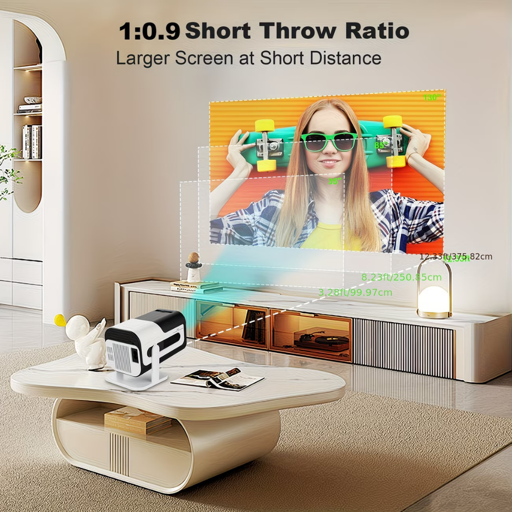 HD Portable Mini Projector with WiFi & Bluetooth – Compact, Wireless Entertainment