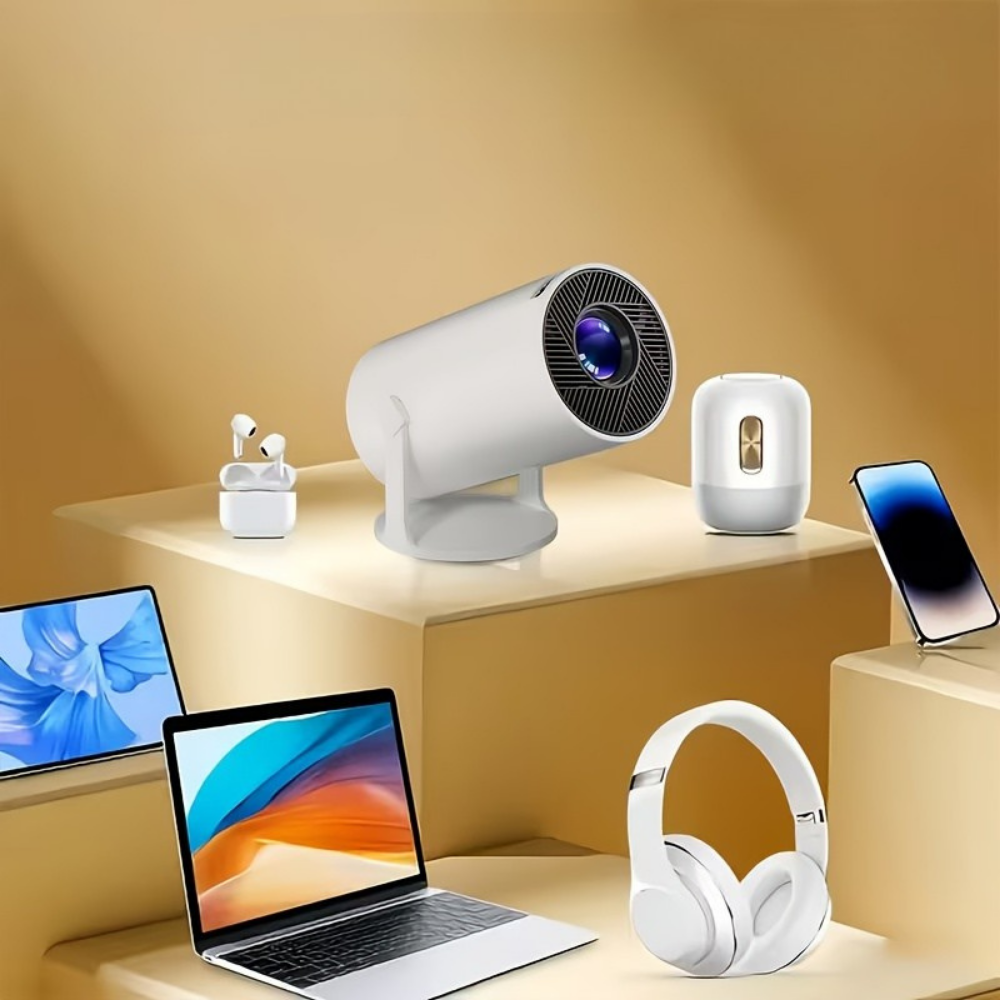 Compact 1080P Portable Projector — Wireless Streaming, 180° Rotation