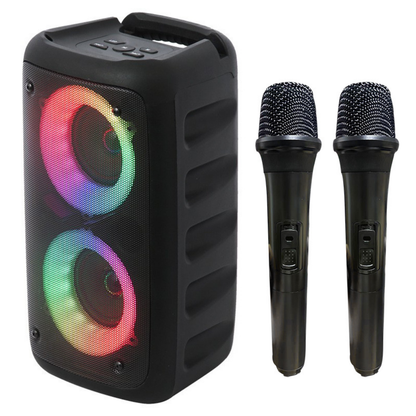 All-in-One Portable Wireless Karaoke System with Built-in Speaker and Microphones