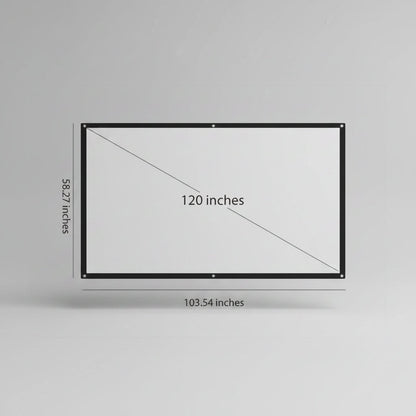 100-Inch Large Portable Foldable Projector Screen – Easy Setup for Home Theater and Outdoor Viewing